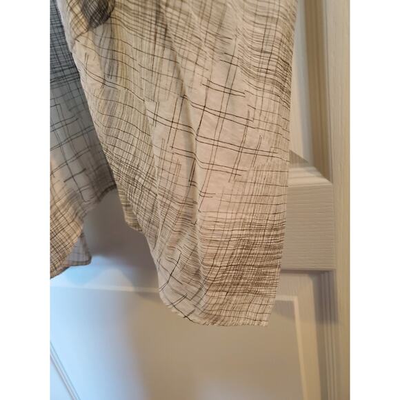 Deca de Vous a Nous Paris White Geometric Lines Lagenlook Midi Dress, Size Small - Picture 13 of 13